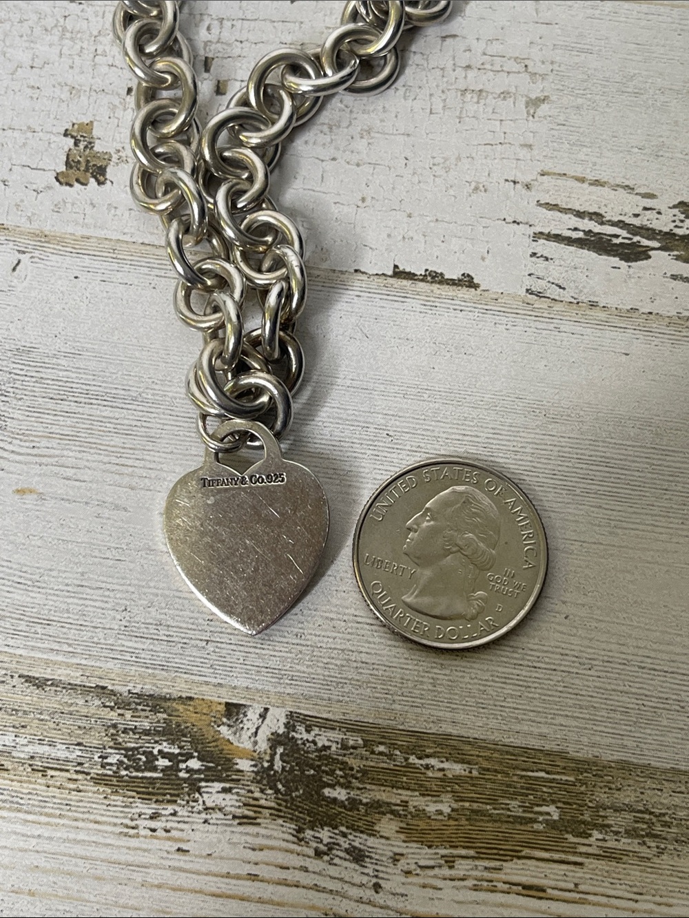 Tiffany & Co. Heart Tag Toggle Necklace 16” Sterling Silver 925 - Picture 3 of 6